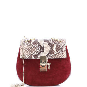 Chloe Small Drew Crossbody Bag Python and Suede